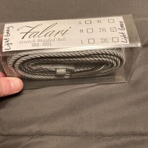 Falari Stretch Braided Belt in Light Gray2XL